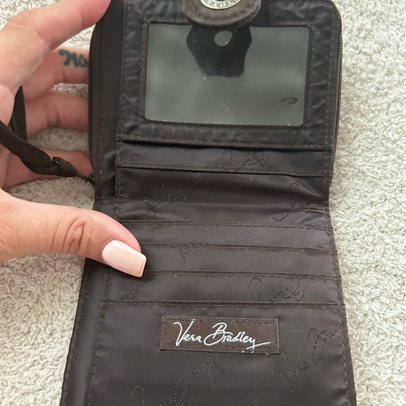 Vera Bradley Brown Quilted Wallet Compact Design - Picture 3 of 4